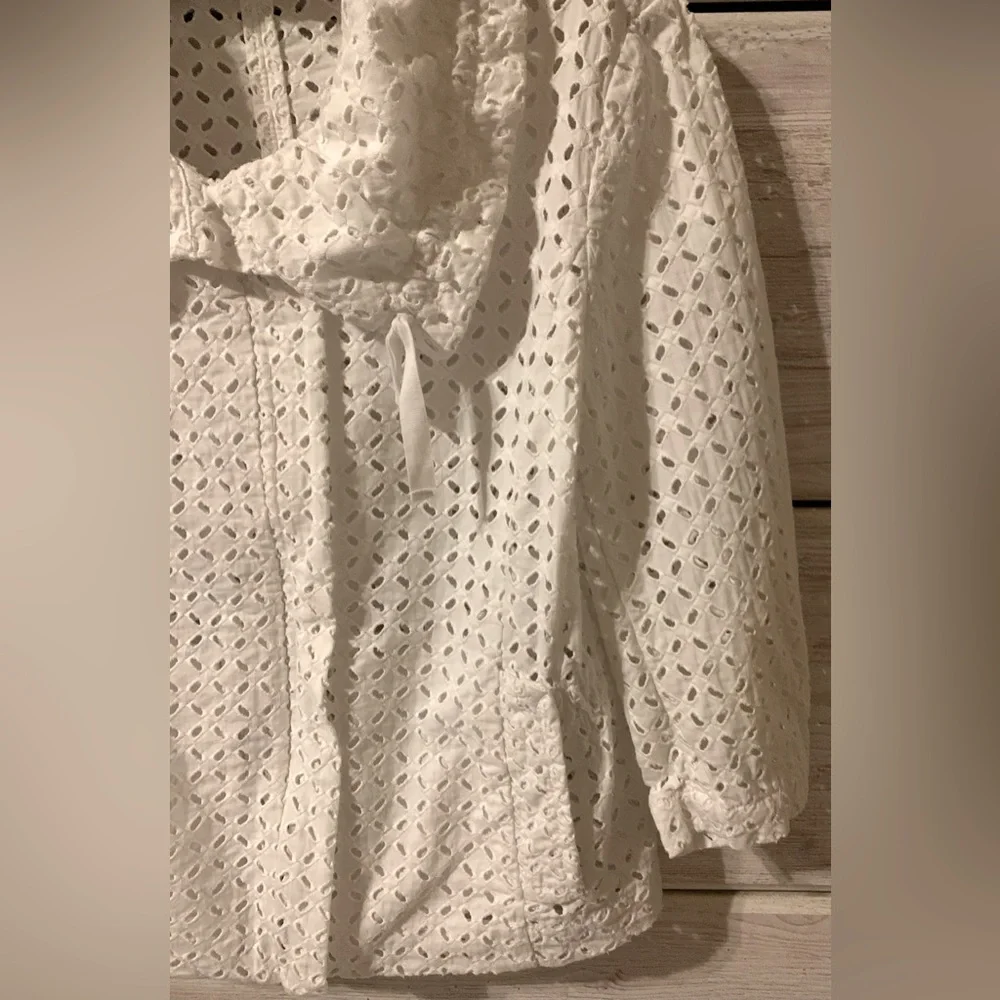 Ann Taylor Loft White Zip Up Top - Picture 5 of 6